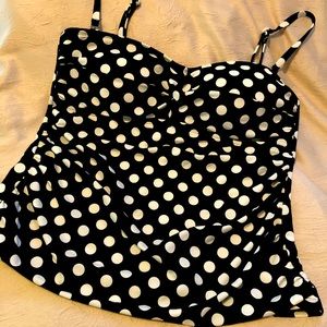 FINAL DAYS-STORE CLOSING Chaps Retro Polka Dot Tankini